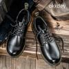 Fashion Comfortable Round Toe Walking Elegant Shoes Spring Shoes Men Genuine Leather Casual Outdoor Wear-Resistant Work Shoes
