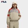 Fila Original Modisch Persönlichkeit Retro Cool Color-Block Locker Kurz Stehkragen Baumwolle Jacke Damenjacken Rosa F11W549906FLK