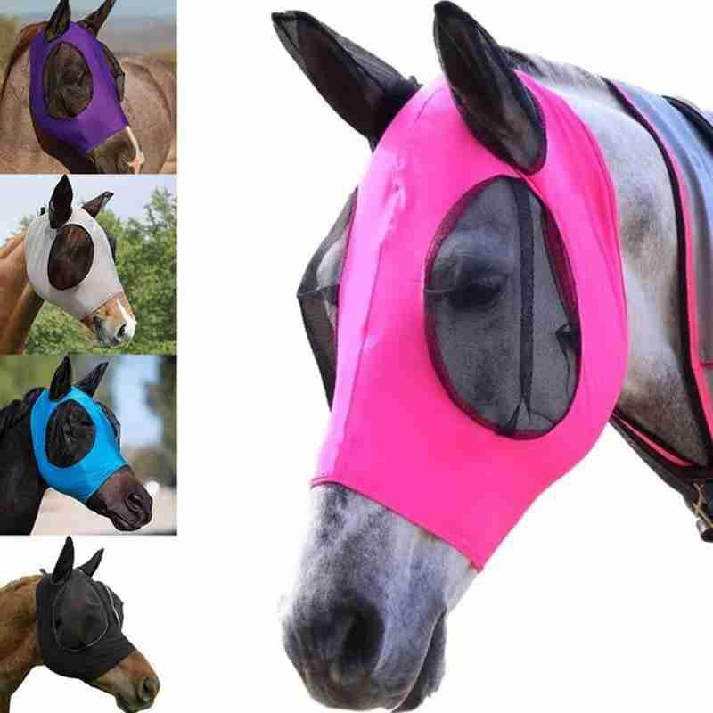 Horse Colors 5 Mask With Ears Comfort Fit Mesh Trail Pasture Sun Protection Uv