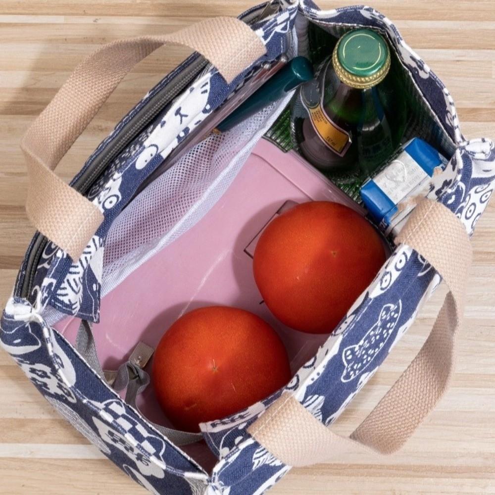 Printed Design Picnic Lunch Bags Insulated Large Capacity Lunch Bag Outdoor Activities
