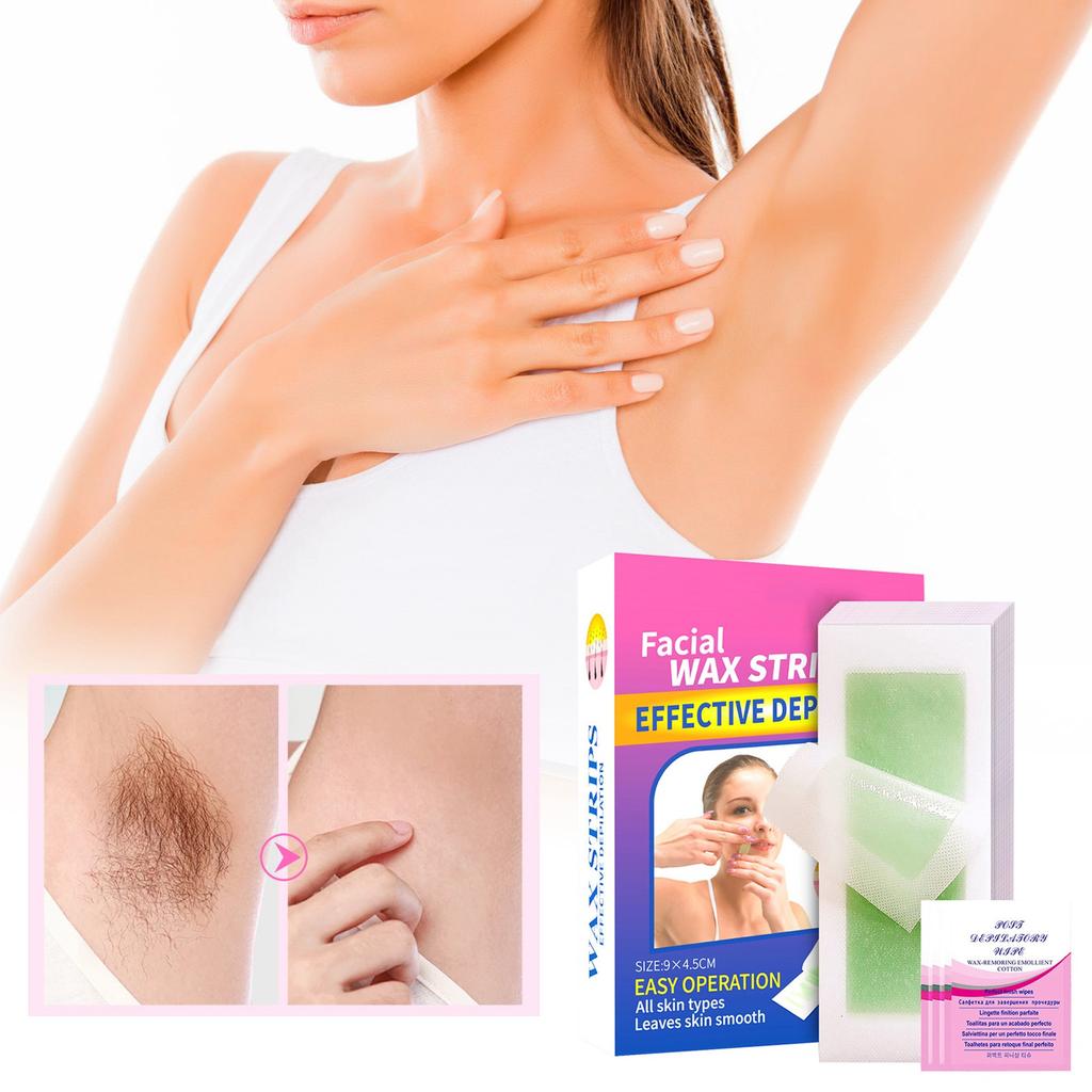 72 stk Voksstrips for armhule for hårfjerning, ansikt, bikini. Voksstrips for brasiliansk voksing. Strips for kroppshårfjerning. Brasiliansk voksesett for kvinner.