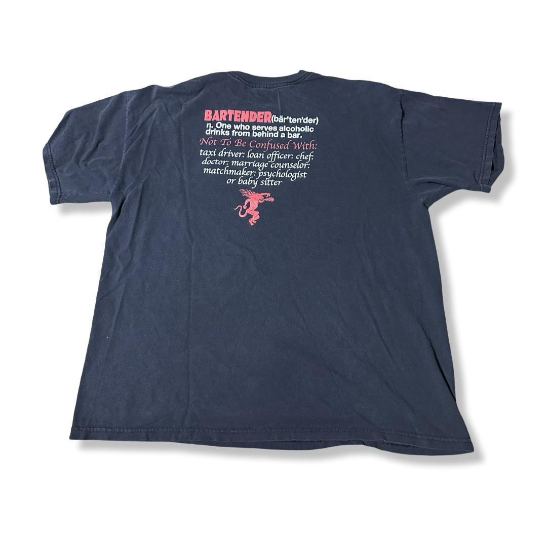 Vintage Y2K Fireball Whiskey Bartender Black Graphic T  Size XL Streetwear Unisex T-Shirt XXXXL