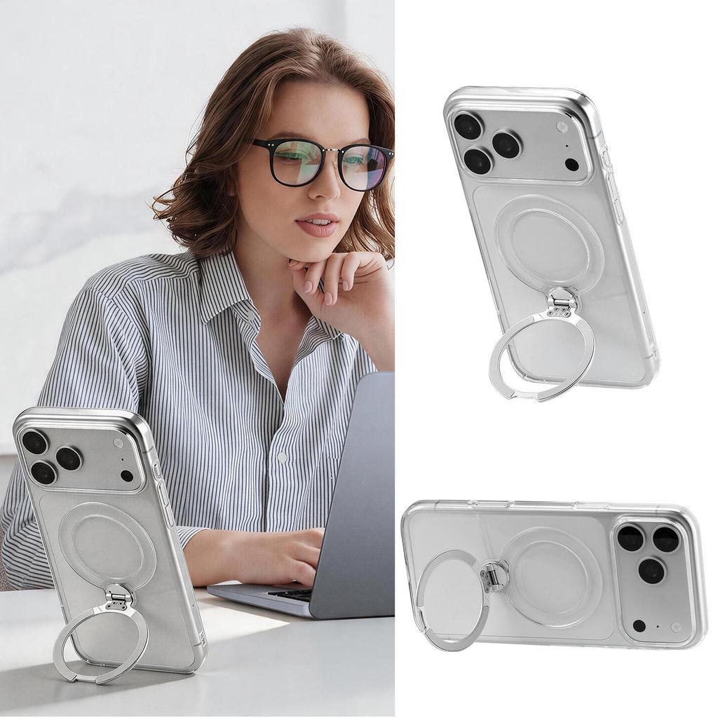 Husă Transparentă Rotativă Magnetică 360° pentru iPhone 17 Pro - Acoperire Completă