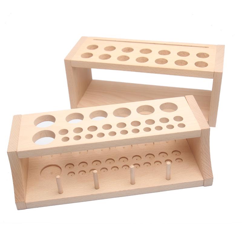 Buchenholz Mehrloch Werkzeughalter & Aufbewahrungsbox für Leder Nähwerkzeuge