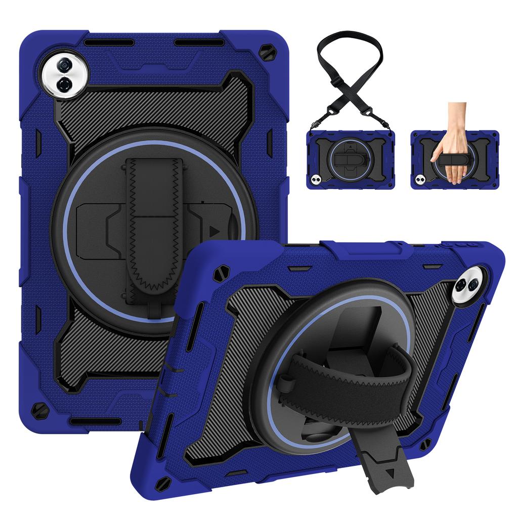 Heavy Duty Rugged Case for Huawei Honor Pad 10 (Tablet 10) 2025 12.1 Inch HEY3-W00 360 Rotating Kickstand Cover with Hand Strap