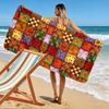 Patchwork Style Colorful Floral Pattern - Beach towel quick-drying for travel outdoor sports jogging beach and swimming