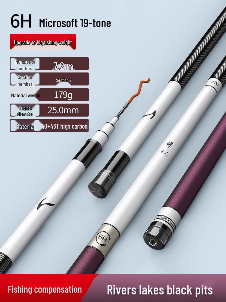 Super Hard Lightweight Fishing Rod for Big Fish: 28/19 Tone for Carp & Crucian Catch