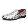 Fashion Spring Rivet Men Loafers Shoes Fashion Personality Solid Slip On Leather Shoe Man Party Footwear Wedding Flats Big Size 38-47