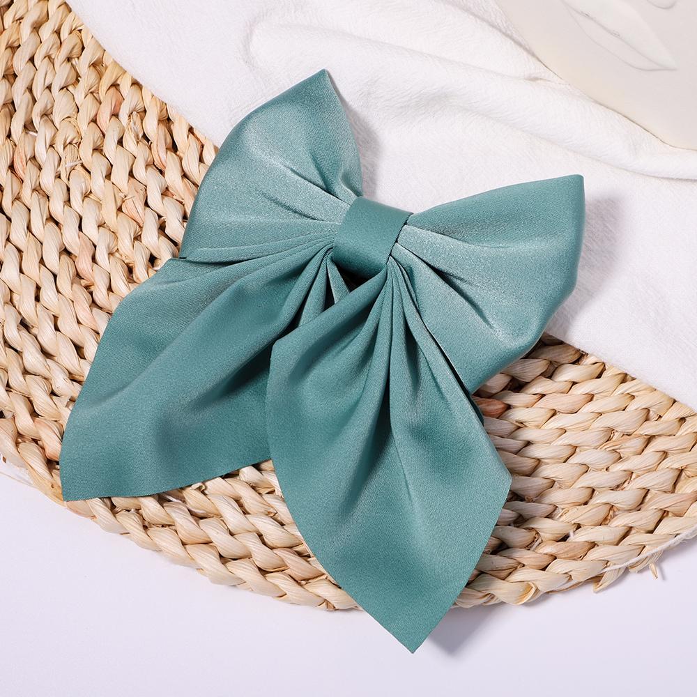 1Pcs Sweet Bows Hairpins Solid Color Bowknot Hair Clips For Girls Satin Butterfly Barrettes Duckbill Clip Kids Hair Accessories Quality