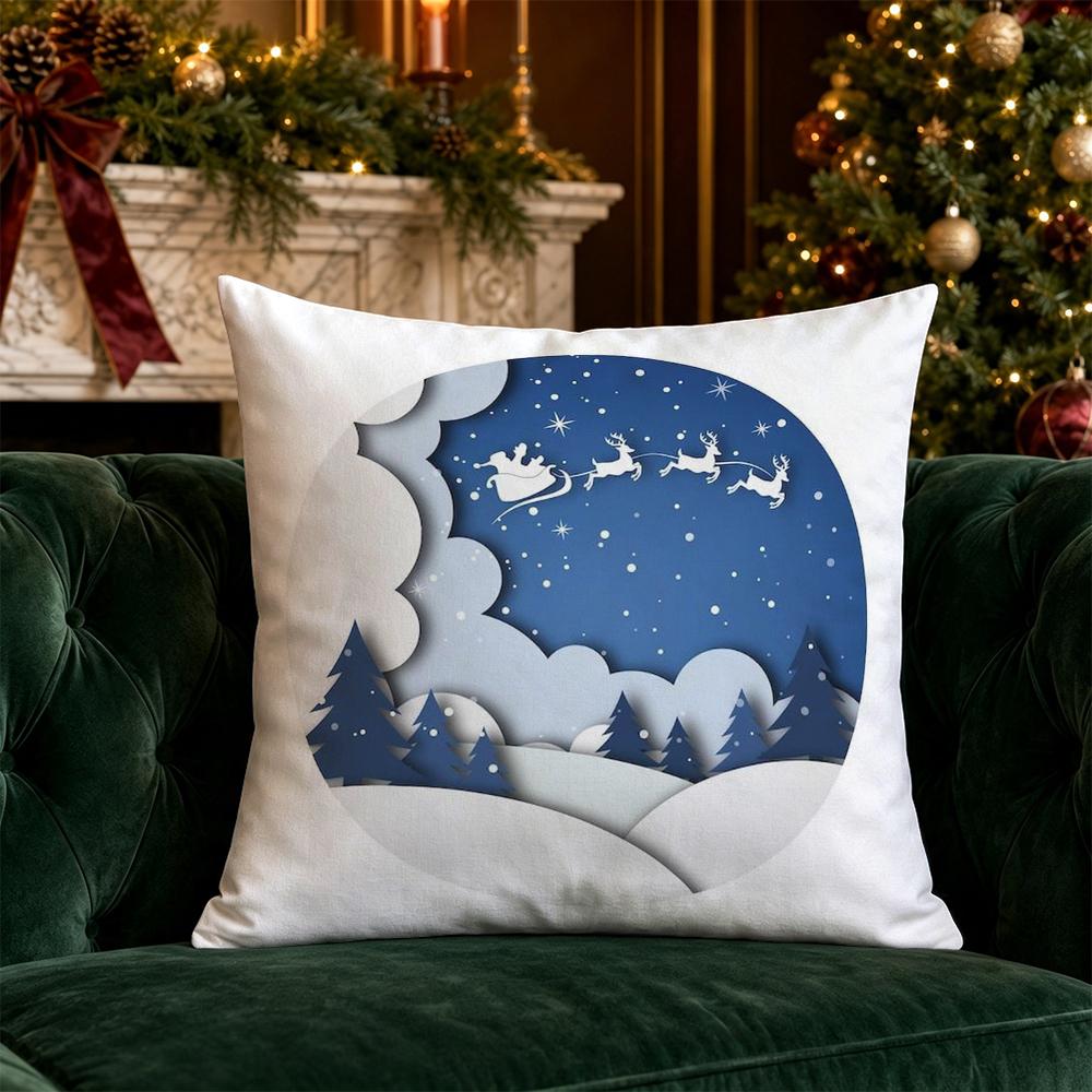 Christmas Cute Throw Pillow Covers Pattern Cushion Cover Suitable for Sofa Bedroom Car Pillow Cover