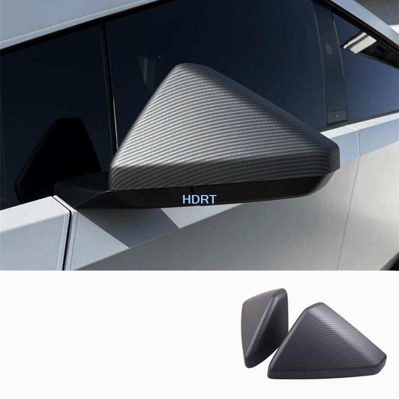 For Tesla Cybertruck 2024 + Car Styling Accessories Side Rear View Mirror Trim Reverse Mirror Side Reflective Glass Mirror Cover Matte Carbon Fibre