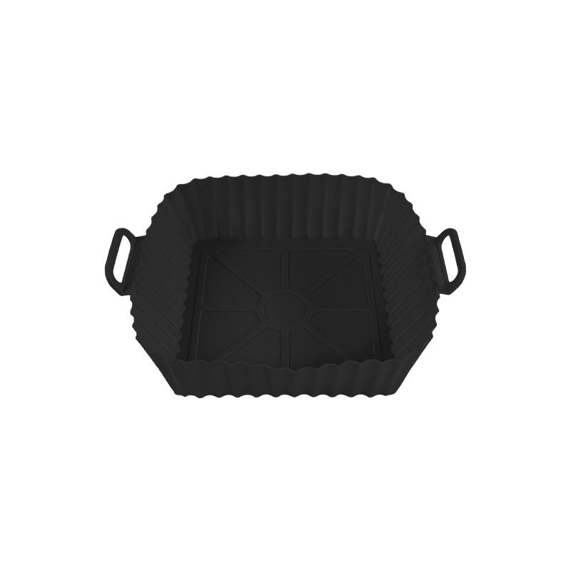 

Утолщенный пищевой силиконовый коврик для фритюрницы, силиконовый складной коврик для выпечки, бытовая фритюрница, противень для выпечки square 21*16*5cm 55g, чёрный