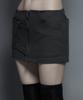 ETRE AU SOMMET Front Zip Belt Detail Mini Skirt (Dark Gray)