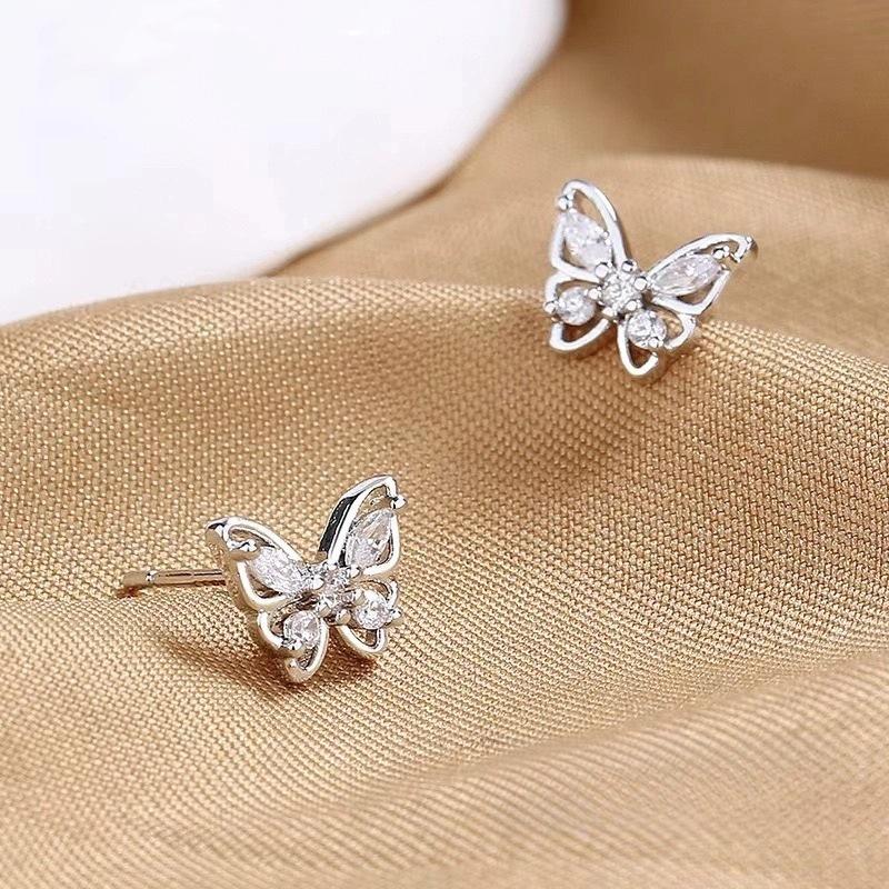 Small Butterfly Stud Earrings New Design Super Flash Gentle Earrings Ins Exquisite Versatile Earrings