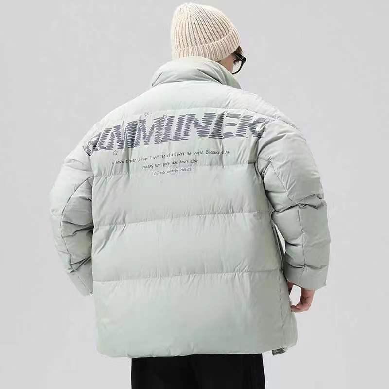 Cross-Border Korean Stand Collar Loose Thickened Couple Down Jacket