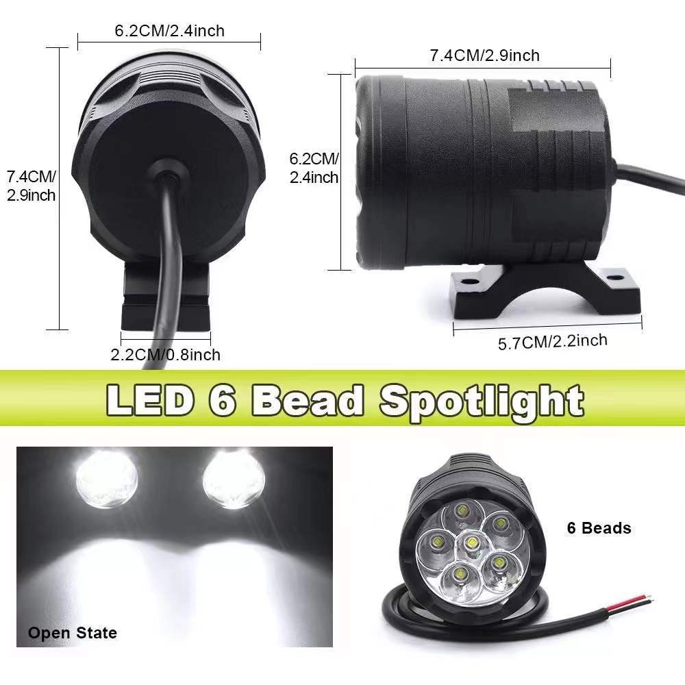 Motorcycle Led Headlight 6LED Driving Spot Light Fog Lights External Auxiliary Lamp LED Bulbs Motorcycle Accessories