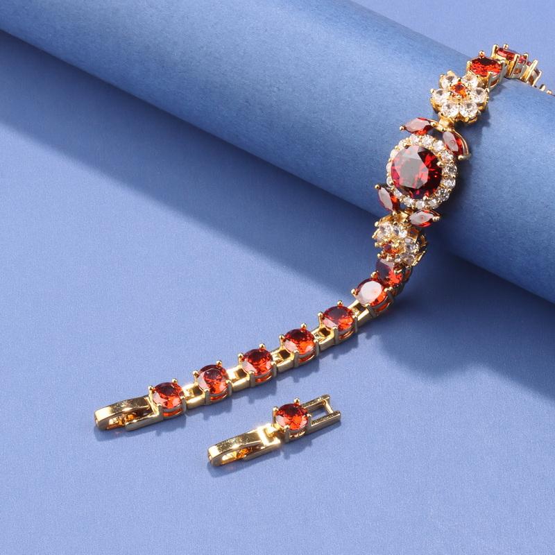 12-Colors Zircon Elegant Women'S Charms Italian Bracelet Gold Plated Luxury Wedding Jewelry Accessories