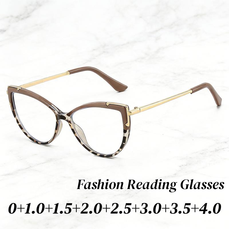New Trend Cat Ey Reading Glasses for Women Men Fashion Blue Light Blocking Eyeglasses Frames Stylish Far Sight Eyewear 0+1.0+4.0