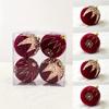 M-Modern-Christmas Balls Ornaments Wine Red Flocking Christmas Tree Decoration New Year Christmas Spheres