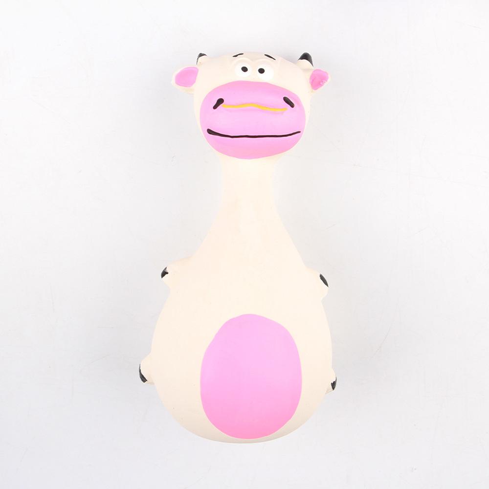 

Dog Pet Toys Vocalize Cartoon Animals Doll Molar Relieve Accompany Boredom білий