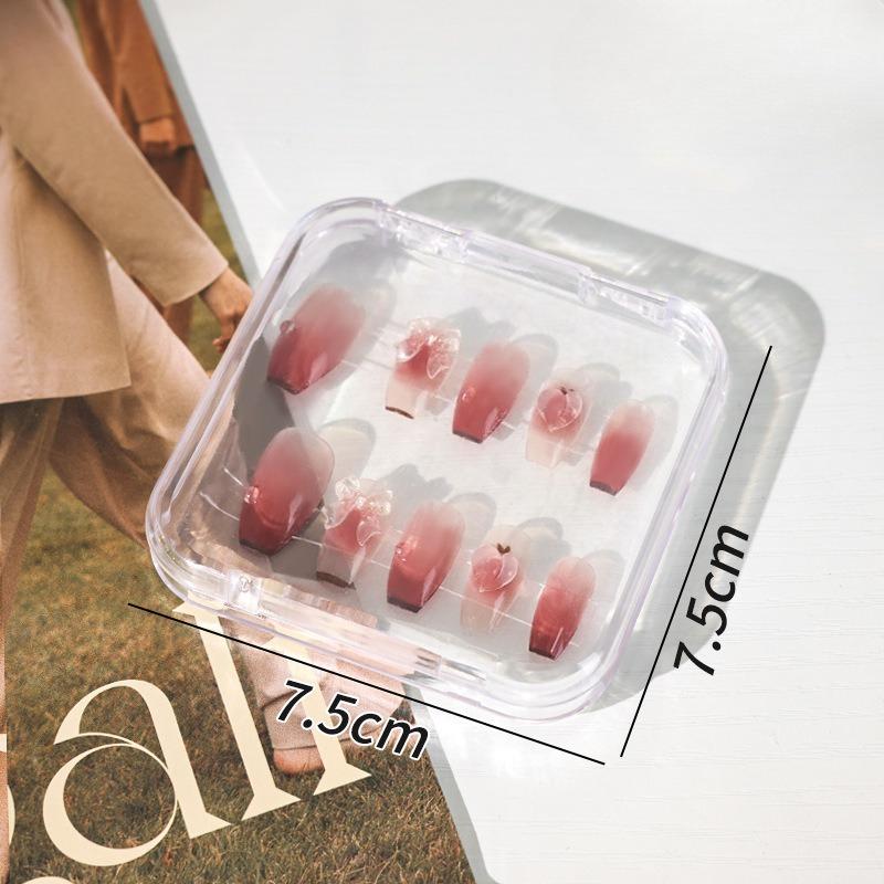 Wearable Nail Storage Box, Flip Cover Jewelry Box, Transparent Nail Art Box, Handcrafted Stand, Desktop Display Box Small nail art box