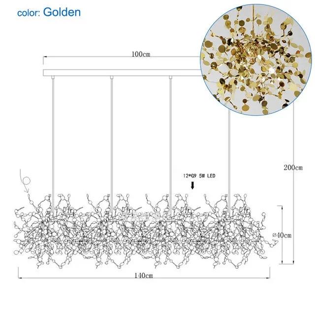 Modern Restaurant Chandelier Stainless Steel Lighting Fixtures Luxury LED Chandelier Coffee Shop Decoration Home Appliance
