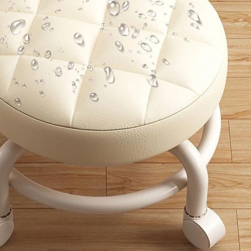 Household Furniture Pulley Low Stool Small Footstool Children Round Stool Chair Living Room Mini Sofa Stool Move With Wheels