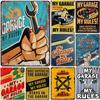 Vintage Metal Tin Signs  My Garage My Rules  Retro Wall Decor Plaque for Game Room Cafe Garage Club Bar Pubs  Iron Painting D