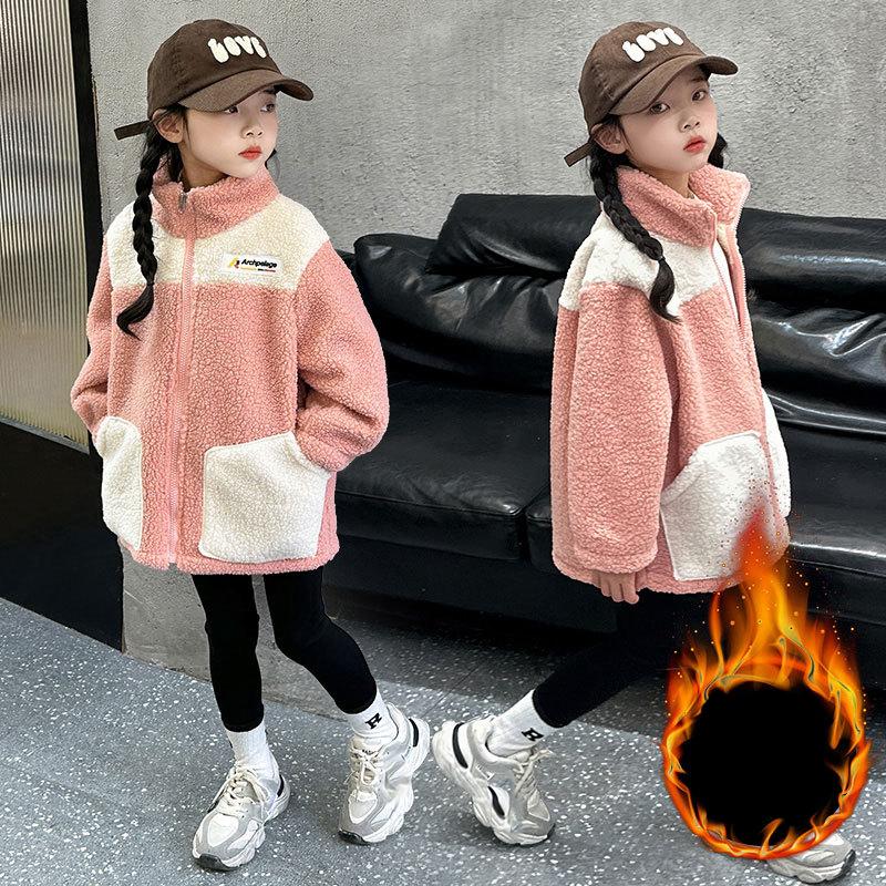 Warm Jackets Girls Children Autumn Winter Outerwear Kids Velvet Coats Teenager Fashion Padded