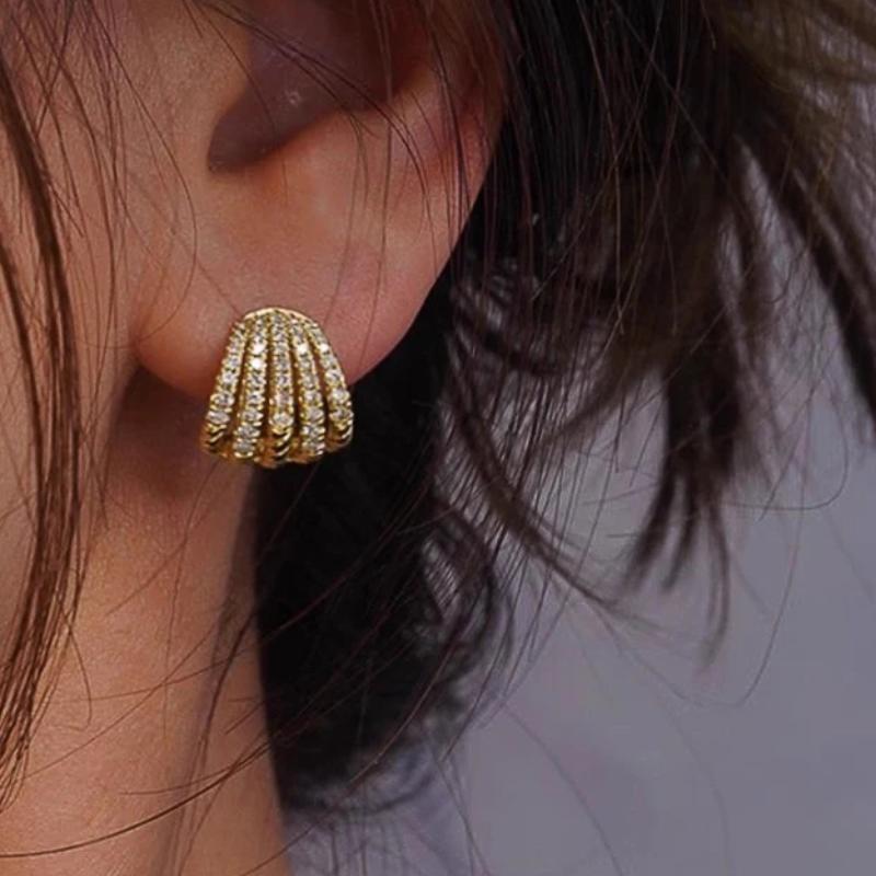 

CAOSHI Fashion Lady Hoop Earrings with Claws Shape Shiny Zirconia Zircon Stylish Sparkling Gold Color/Copper Color Accessories