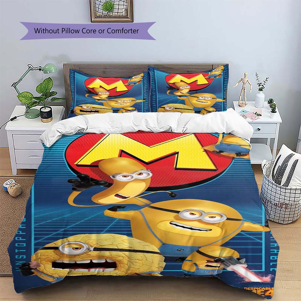 Jorge The Minion's Adorable Greeting: A Comfortable and Cozy Bedding Set—the Perfect Choice To Decorate Your Bedroom.