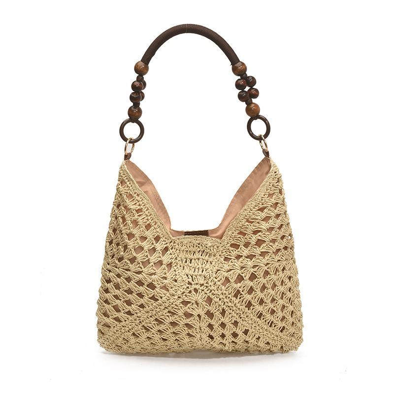 Large capacity woven straw bag women's summer new niche design shoulder seaside vacation beach bag
