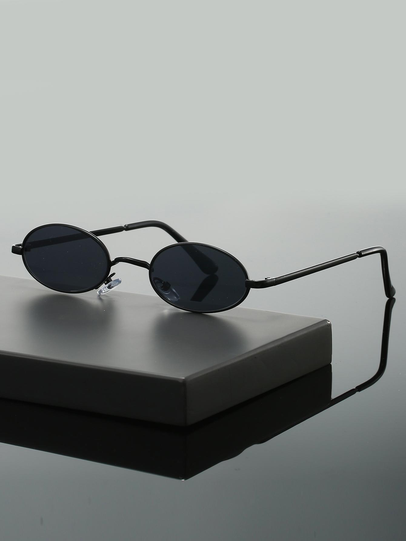 

1Pc/2Pcs European and American Classic Popular Color Scheme Simple and Stylish Oval Sunglasses Suitable for Vacation Wear