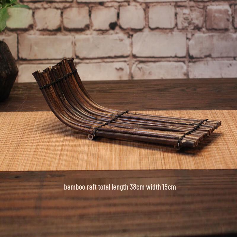 Purple Bamboo Boat-Shaped Tea Tray