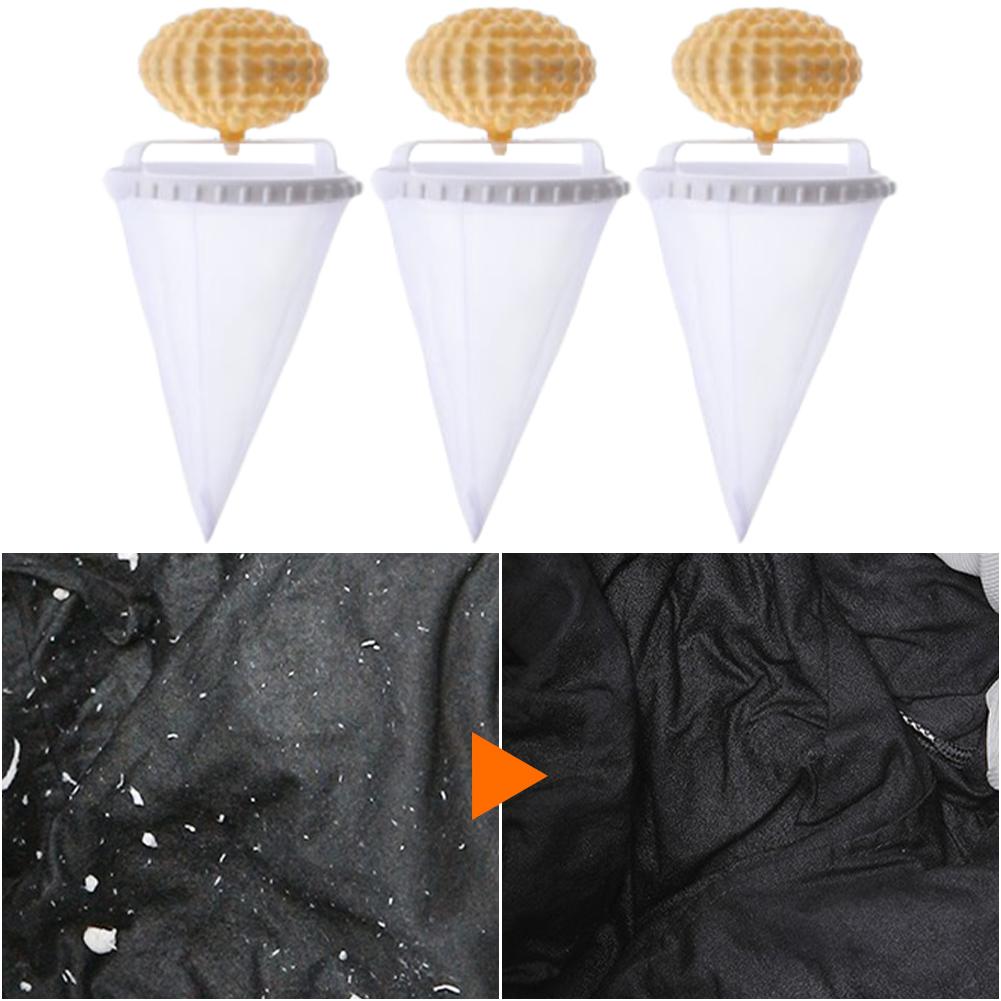 3Pcs Pet Hair Remover for Laundry Reusable Washing Machine Floating Lint Mesh Bag Pet Hair Catcher for Washing Machine