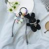 Lovely Plush Rabbits Bead Keychain Pendant Bag Fashion Women Backpack Handbag Charm Pendant Lovely Hangings Decoratin