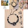 Highend Black Beaded Bracelet Exquisite Chinese Style Stone Resin