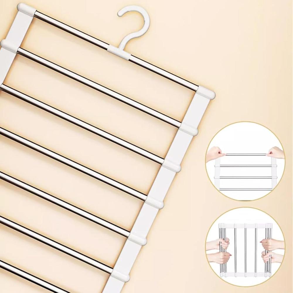 Multi Functional Pants Rack, Floor Hanging Pants Folding Special Pants Rack, Stainless Steel Multi-layer Storage Pants Clip.zwq