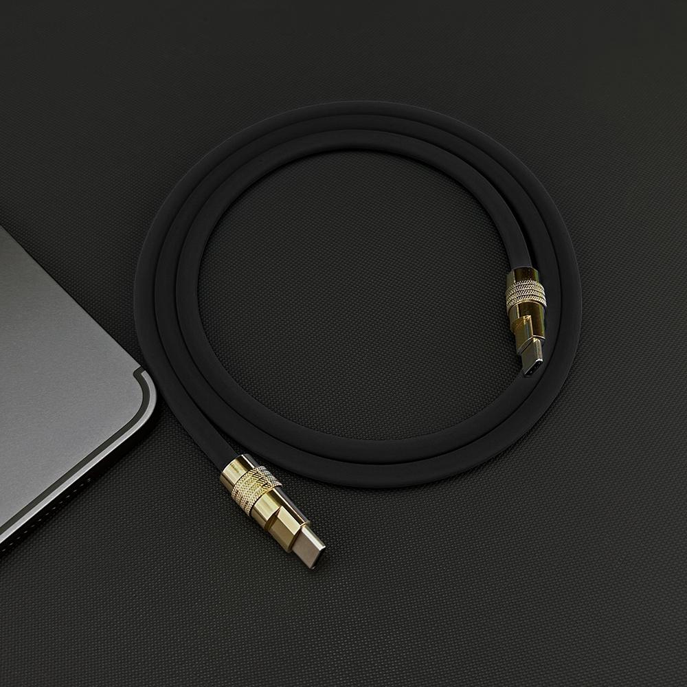 120W Super Fast Charging Cable Zinc Alloy Liquid Silicone Type-C to Type-C Fast Phone Charging Cable for Apple macbook Android