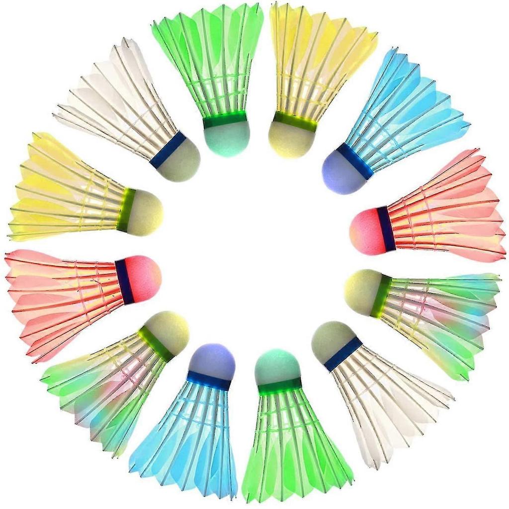 Badminton Shuttlecock Set Of 6 Led Badminton Shuttlecocks Birdies Lighting Glow In The Dark Badminton Shuttlecock Birdie Badminton compatible Indoor /