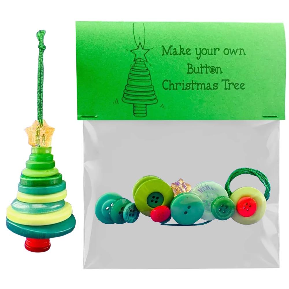 DIY Button Snowman Ornament Kit Reusable Fun Christmas Button Making Set Small Xmas Hanging Ornament for Holiday Stocking Filler