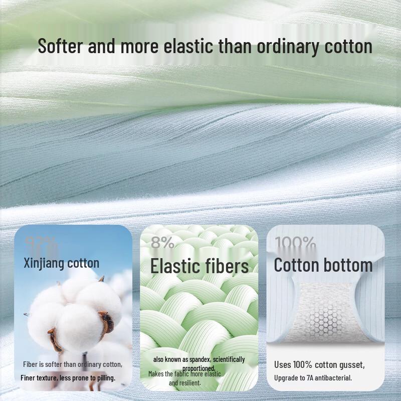 BADIGAO Women's Disposable Cotton Striped Underwear (30-Pack)