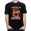 Gluten Intolerant Cat Meme T Shirt for Men Pure Cotton Tshirt Fashion Summer Short Sleeve Tee Shirt Loose Fit Clothing Gift