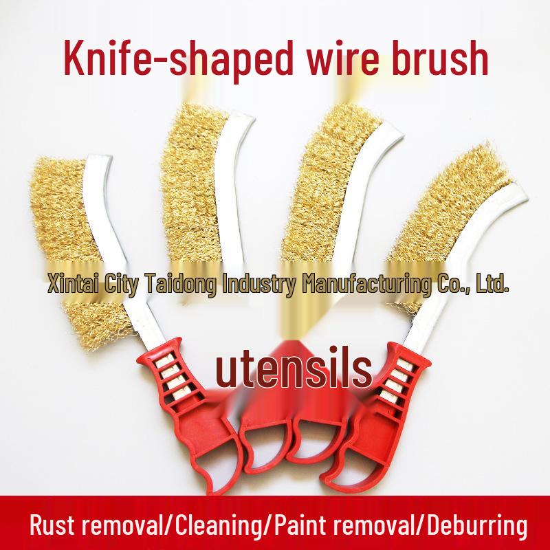 Stainless Steel & Copper Wire Brush for Rust Removal and Kitchen Cleaning