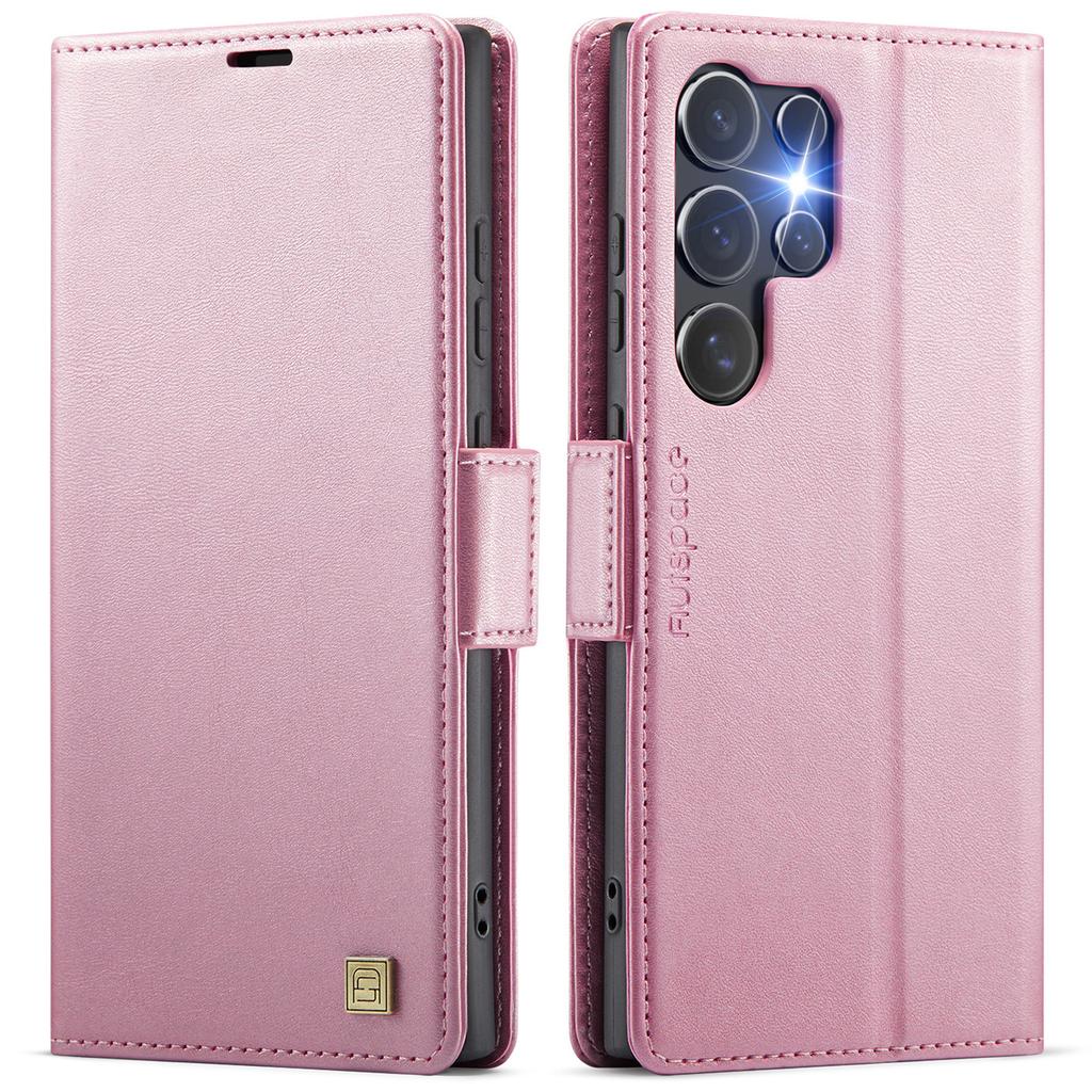 RFID Blocking Flip Wallet Case for Samsung S25 Edge/S25 Ultra/S24 - Premium PU Leather Protective Cover