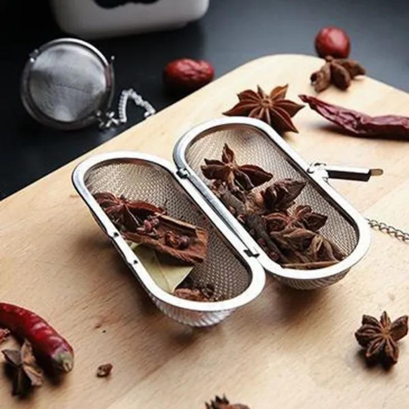 1PC Reusable Stainless Steel Cooking Spices Infuser Tea Herbal Strainer Tools