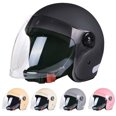Motorcycle Helmet Men Woman Electric Motor Car Scooter Bike Open Face Half Helmet,Anti-UV Safety Hat Bicycle Cap with Goggles