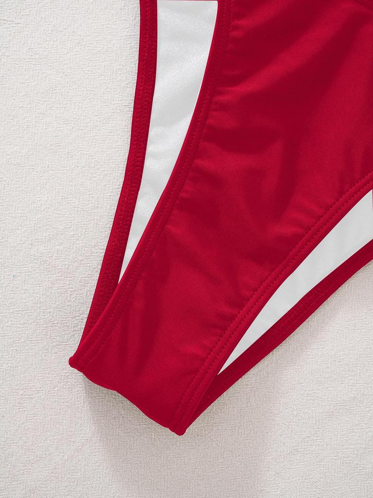 2025 Europäischer & Amerikanischer Uni-Farben Seestern Schnür-Bikini Zweiteiliger Badeanzug