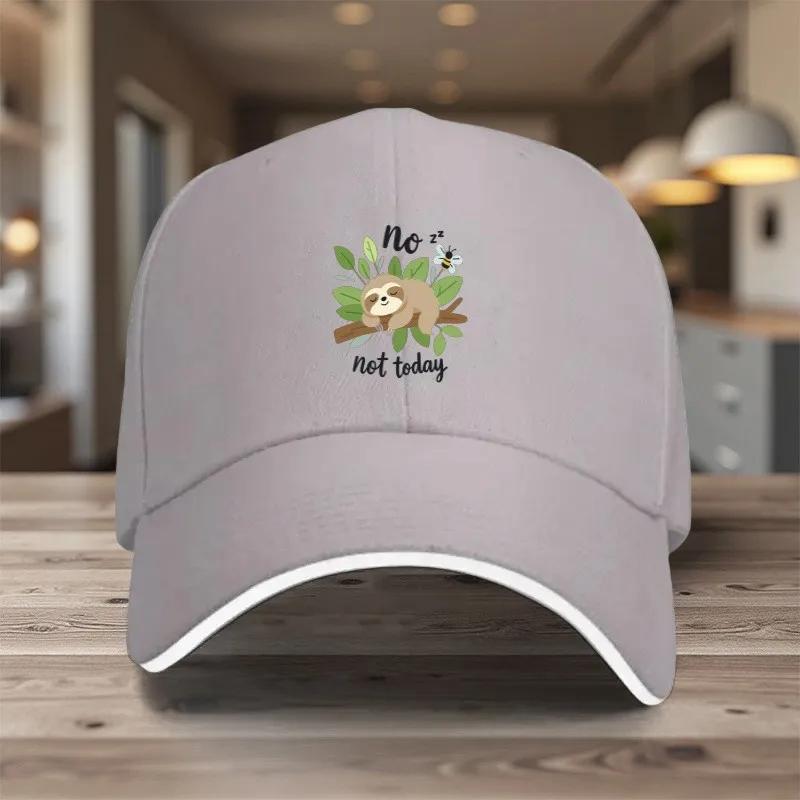Sloth No Not Today Graphic Baseball Cap Polyester Adjustable Casual Unisex Adult Headwear One Size