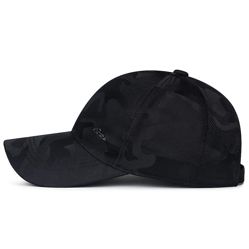 Cross-Border Men's Camouflage Duckbill Cap with Metal Logo - Adjustable Outdoor Sports Sun Protection Cap